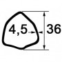 TUBE TRIANGLE INT 36X4,5 LG3000