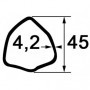 TUBE TRIANGLE INT 45X4,2 LG3000