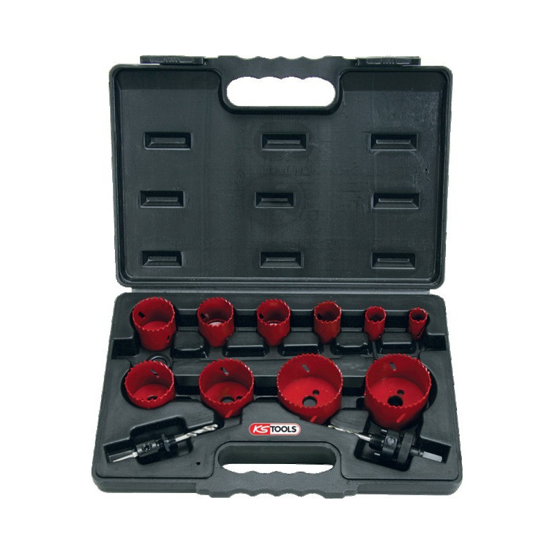 Coffret De 11 Scies Cloches Ribimex - Diamètre 19 à 67 Mm Pour Bois Et PVC
