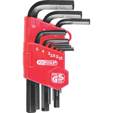 CLES 1,5-10MM MALES COURTES BRUNIES 6X6 PANS JEU DE 9