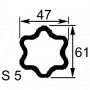 TUBE PROFIL (S5) LG.960 EXT.47X61X4,5