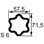 TUBE ETOLIE EXT S6 71,5X57,5x5 LG1400 PERCE D14