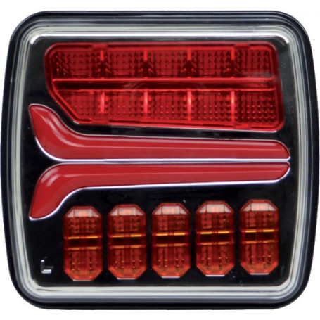FEU ARRIERE GAUCHE DYNAMIQUE CARRE 4 FONCTIONS LED 12-24V