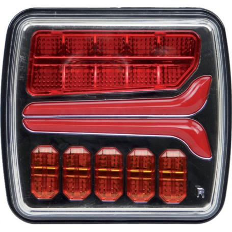 FEU ARRIERE DROIT DYNAMIQUE CARRE 4 FONCTIONS LED 12-24V