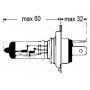 AMPOULE H4 12V 60W BLANC HELLA