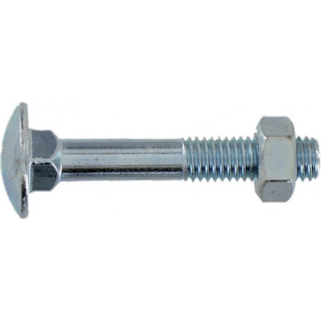 Boulon tete ronde cc 10x20 zingue (boite de 100)