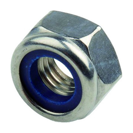 Ecrou hexagonal frein nylon d.8mm inox a2 (boite de 50)