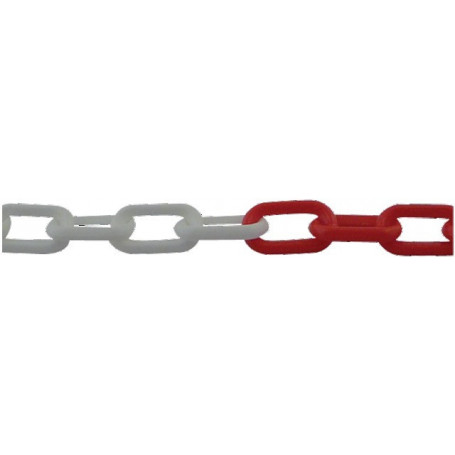 CHAINE PLASTIQUE ROUGE/BLANC Ø8mm