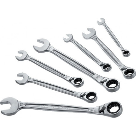 CLES 8-19MM MIXTES A CLIQUET JEU DE 7 PIECES