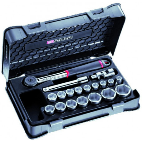 COFFRET CLIQUET DOUILLES 1/2 19 PIECES