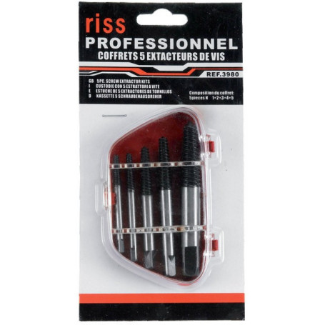 BOITE PLASTIQUE DE 5 EXTRACTEURS DE 3 A 18