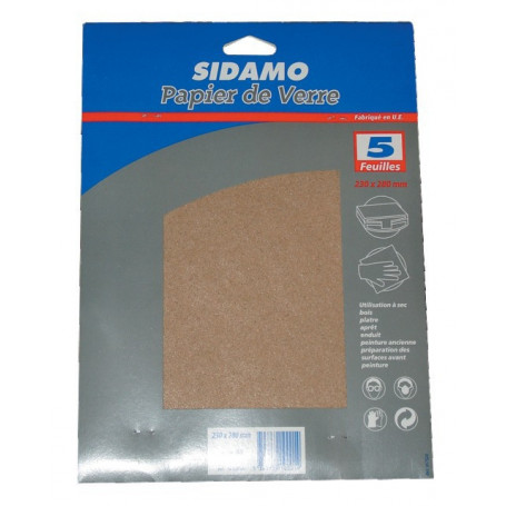 PAPIER DE VERRE 230X280 GR60 PAR 5