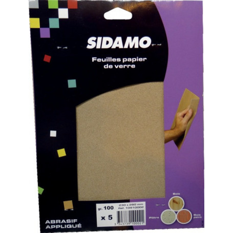 PAPIER DE VERRE 230X280 GR100 PAR 5