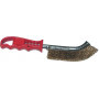 BROSSE METAL. CONVEXE AVEC MANCHE PLASTIQUE