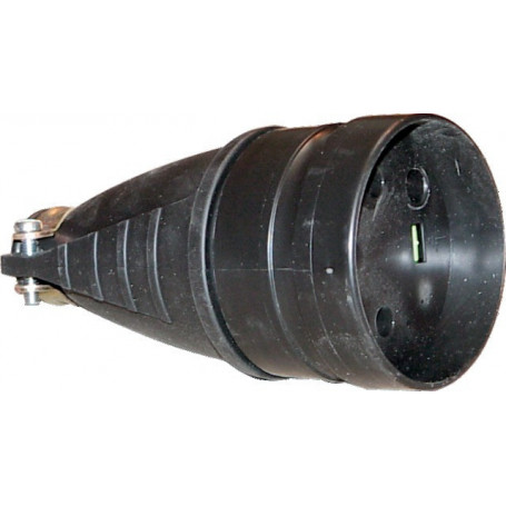 FICHE F 20A CAOUTCHOUC 3P T SORTIE DROITE