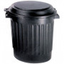 POUBELLE NOIRE AVEC COUVERCLE 80L