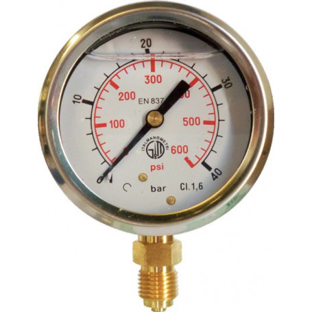 MANOMETRE F 1/4 G. D.63 INOX 0/40 BARS
