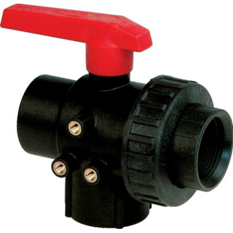 VANNE À BILLE 3VOIE PP GAZ 2 FF-LL