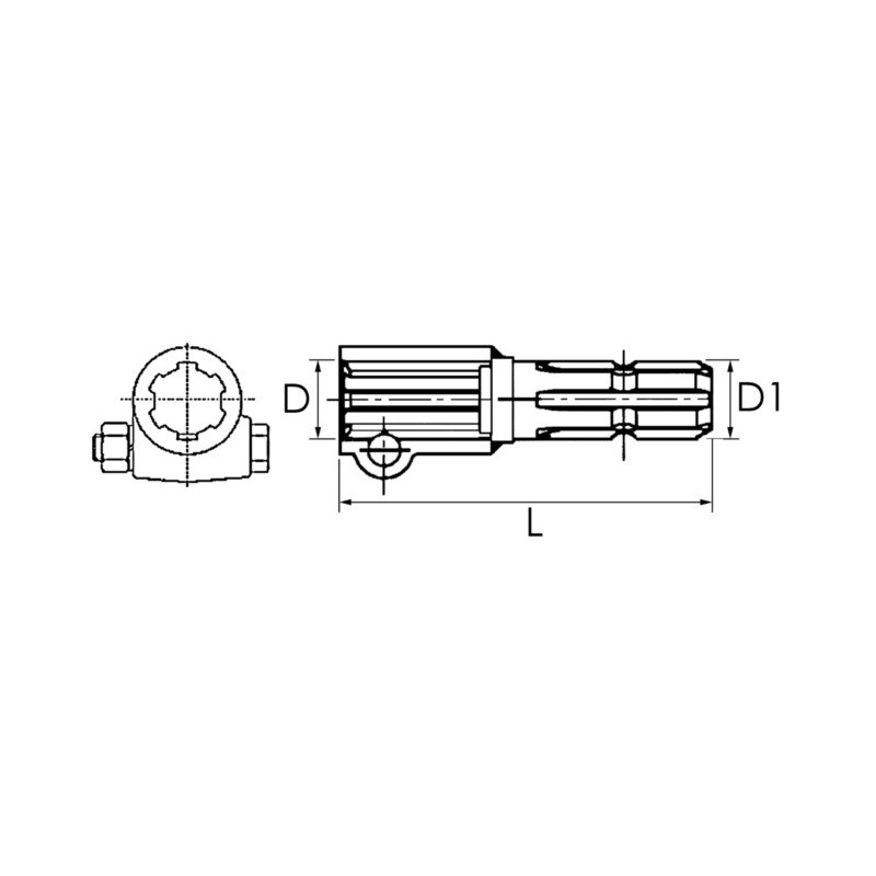 Prolongateur Pour Prise De Force (PDF) 1 3/8 - Mâle/Femelle Avec Roue Libre - Couple 1600 Nm - Marque Greenstar
