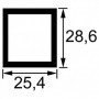 TUBE RECTANGLE 25,4X28,6 LG1000