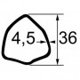 TUBE TRIANGLE INT 36X4,5 LG1000
