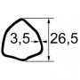TUBE TRIANGLE INT 26,5X3,5 LG3000