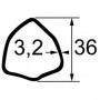 TUBE TRIANGLE EXT 36X3,2 LG3000