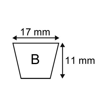 Courroie Trapézoïdale Lisse B52 - Longueur Extérieure 1389 Mm - Section 17x11 Mm - Remplace 229503200 Countax Westwood