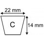 COURROIE TRAPEZOIDALE LISSE C75 - 22X14X1951