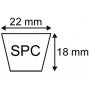 COURROIE TRAPEZOIDALE LISSE SPC2000 - 22X18X2000