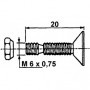 BOULONS SECANT M6X0,75 LG 20 MM POUR PLAQUE DE JONCTION