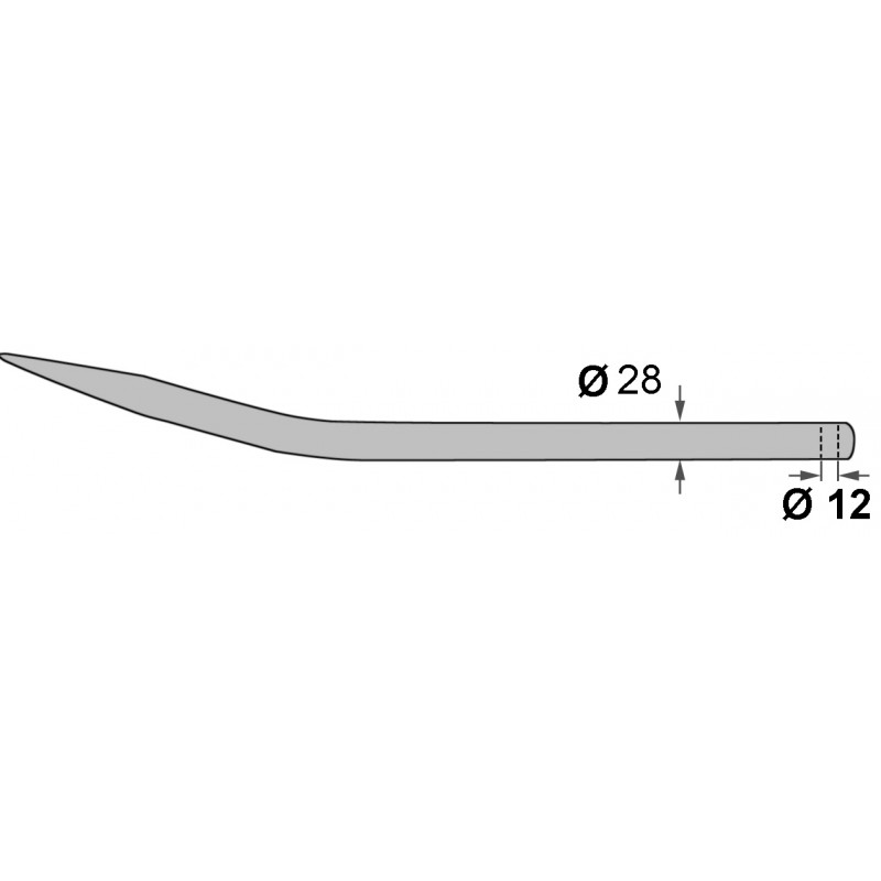 DENT DE GRIFFE Ø28 LG550 TYPE MX FSDT103-100320