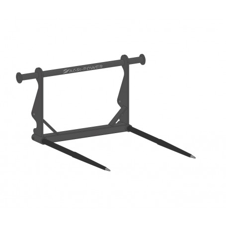 Pic botte frontal attelage MX avec 2 dents Ø42 mm long.1200 mm percées