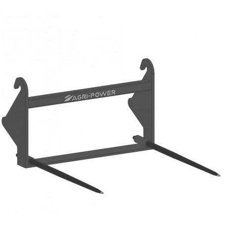 Pic botte frontal attelage Faucheux Blanc avec dents Ø 36 mm long. 1100 mm