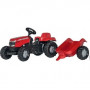 TRACTEUR ROLLYKID MASSEY FERGUSON AVEC REMORQUE RT012305 2 1/2+