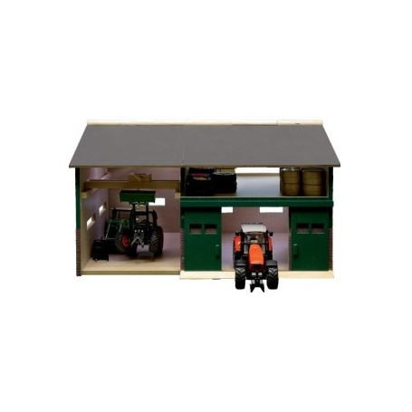 HANGAR AVEC GARAGE REPARATION EN BOIS (1:32) LIVRE VIDE