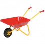 BROUETTE CAISSE EN METAL ROUGE ET JAUNE