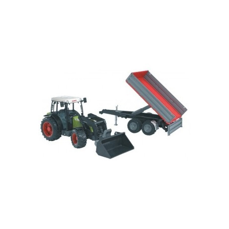TRACTEUR CLAAS NECTIS 267F + PELLE + REMORQUE BRUDER