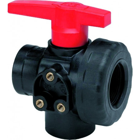 VANNE À BILLE 3VOIE PP GAZ 1 FF-LL