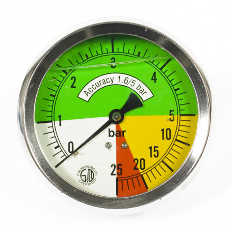 MANOMETRE ISO. INOX D 100 0/5-5/25 BAR SORTIE ARRIERE