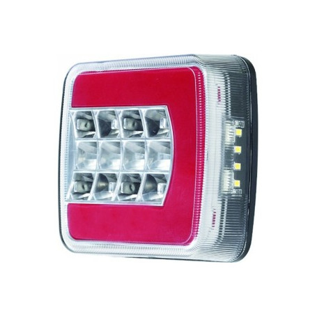 Feu arrière gauche carré 4 fonctions LED 12-24V