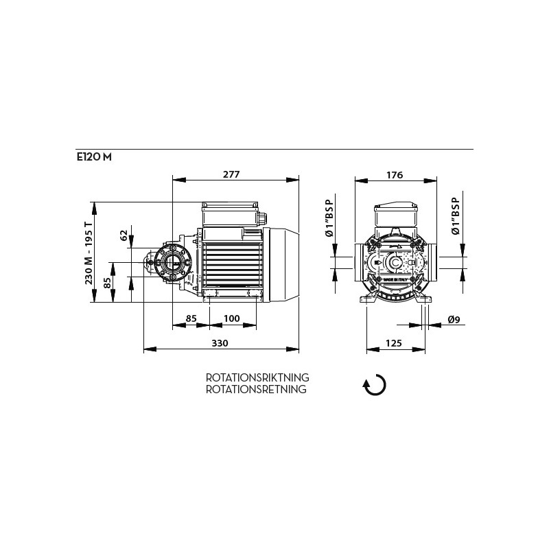 Pompe électrique Diesel Piusi 3000/12V - Débit ~40 L/min, 12V, Montage Parallèle, Neuve