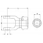 Mâchoire simple  1"3/4 20C WALTERSCHEID 1362434|36.84.102  croisillon 36x89 VRB