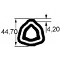 Mâchoire tube triangle 44.7x4.2 BONDIOLI 204S66855  croisillon 30.2x79.4