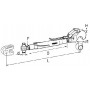 Barre de poussée mécanique avec chape/crochet cat 3 lg 680-950
