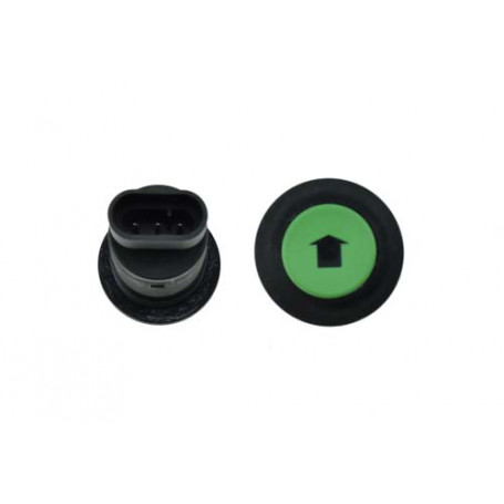 Bouton poussoir - montée/descente - vert - AMP