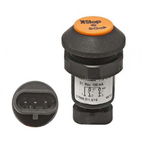 Bouton poussoir - Stop& Go - rouge - AMP