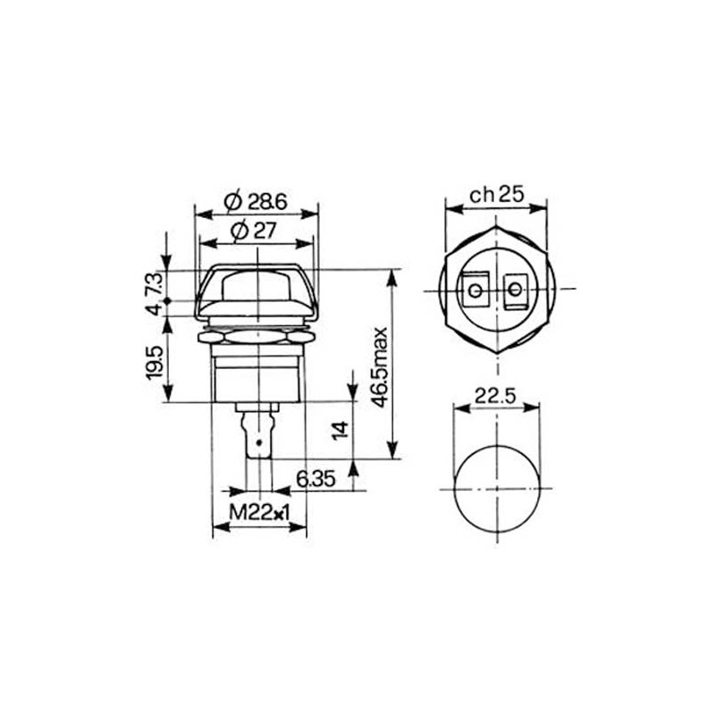 Bouton Poussoir Doré Pour Chronographe Suisse - Pièce Détachée Montre Occasion