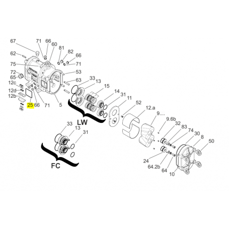 Joint torique de bride - 72x3 - FEPM - Série AN040