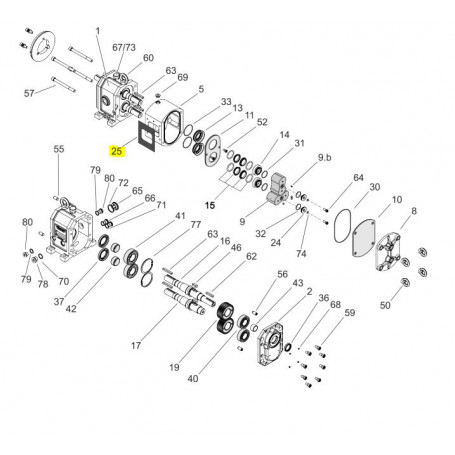 Joint plat de bride 2mm - PTFE - Série AL50/HAL50